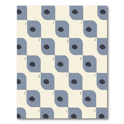 Navy Dot Square Tile Rug
