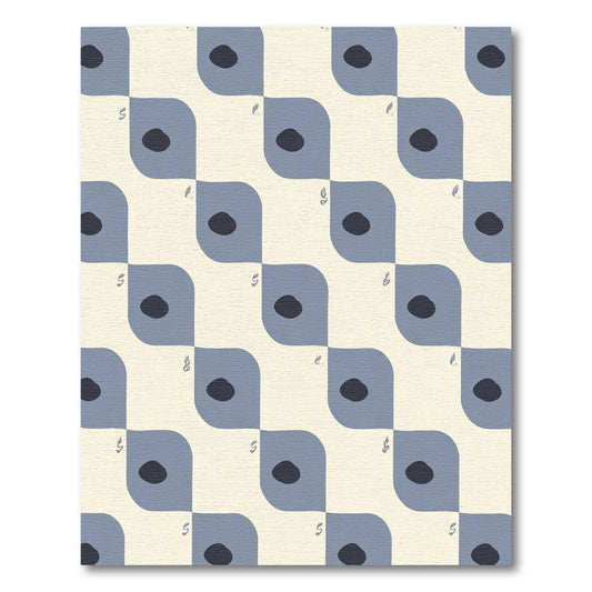 Navy Dot Square Tile Rug