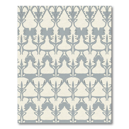 Cream Gray Tapered Arch Lattice Rug