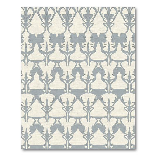 Cream Gray Tapered Arch Lattice Rug