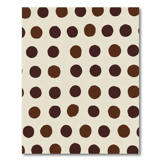 Brown Circles on Cream Background Rug