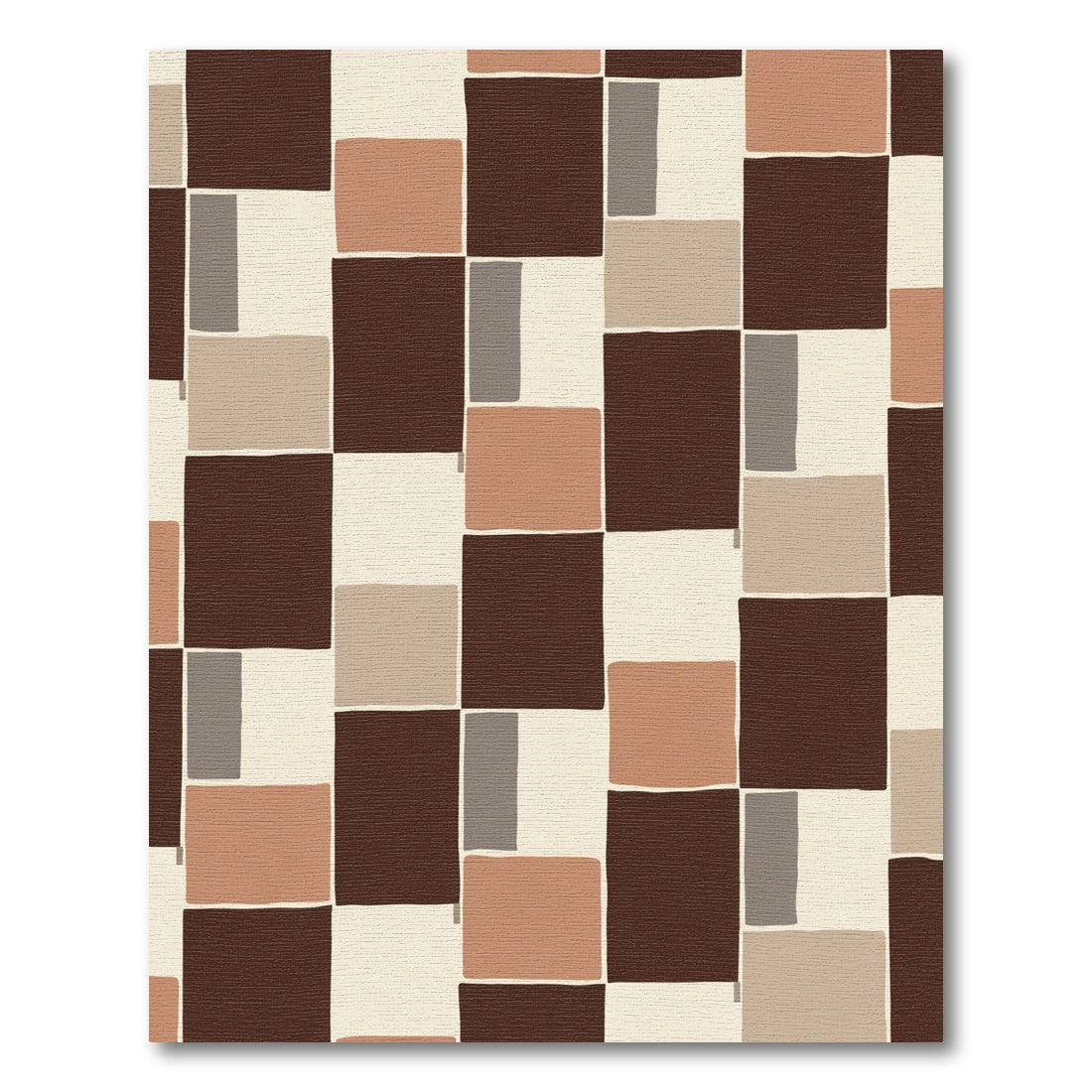 Earth Tones Geometric Block Harmony Rug