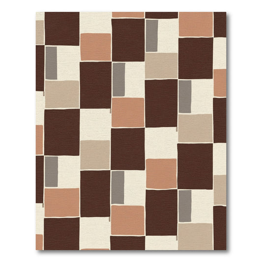 Earth Tones Geometric Block Harmony Rug