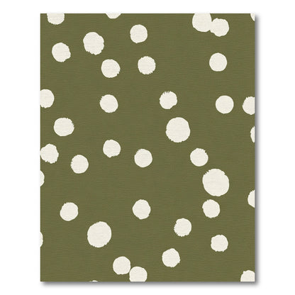 Olive Cream Polka Dot Scatter Rug