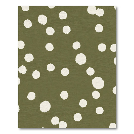 Olive Cream Polka Dot Scatter Rug