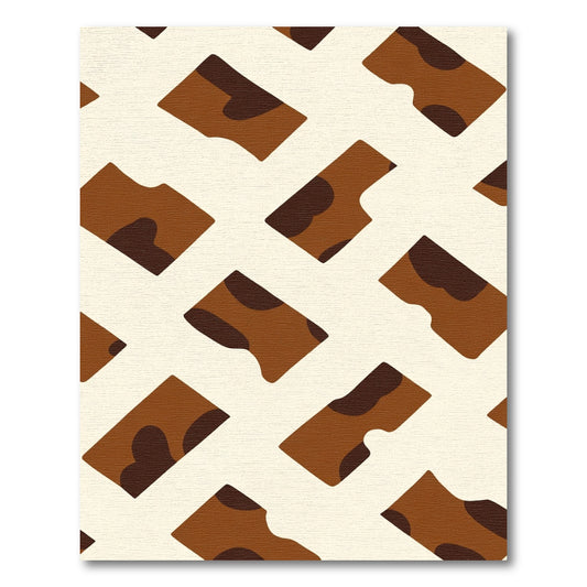 Brown Ochre Abstract Block Rug