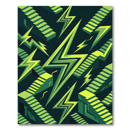 Electric Green Stairway Lightning Rug