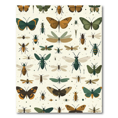 Earthy Butterfly Moths Insects Scatter Rug