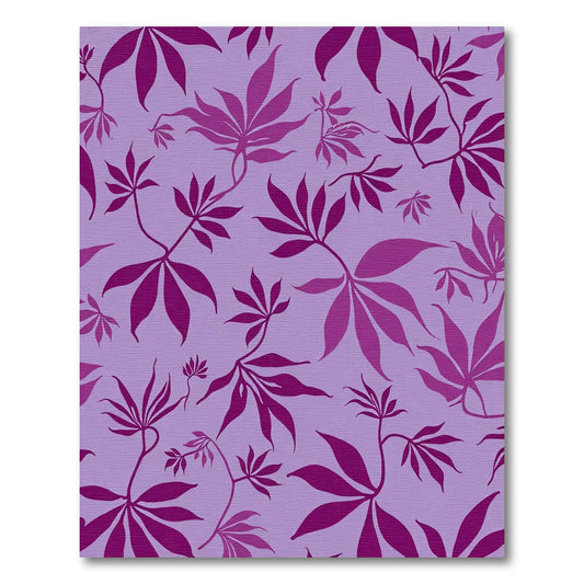 Purple Leafy Vines Botanical Rug