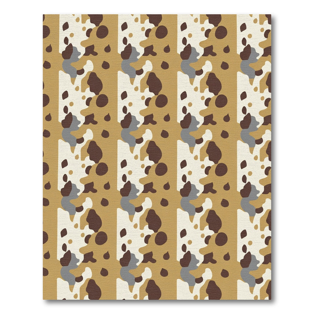 Brown Gold Abstract Organic Blocks Rug