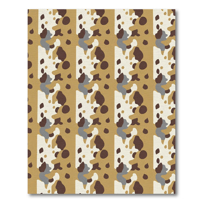 Brown Gold Abstract Organic Blocks Rug