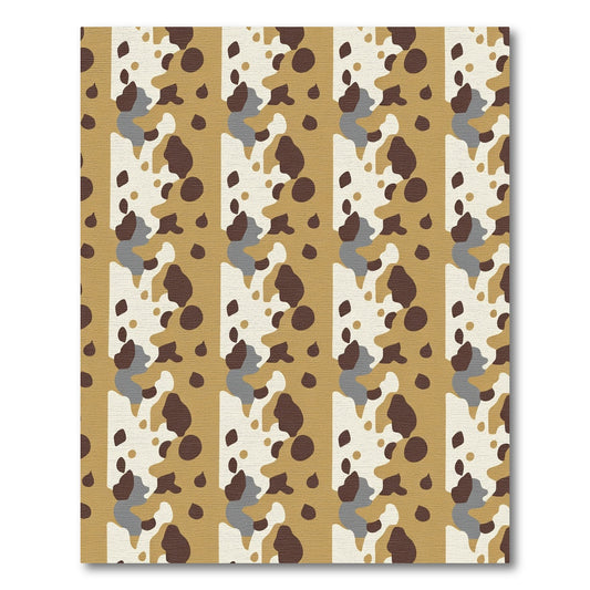 Brown Gold Abstract Organic Blocks Rug