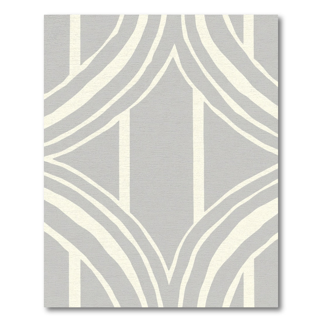 Soft Gray Arch Stripe Abstract Rug