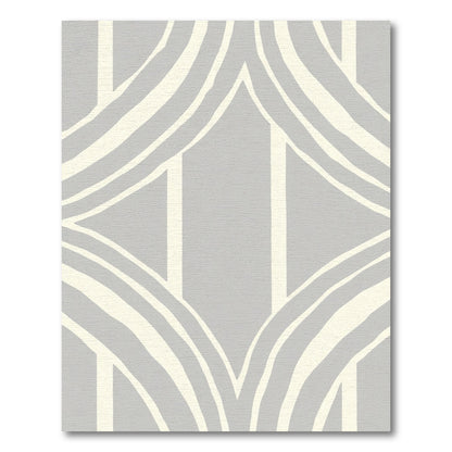 Soft Gray Arch Stripe Abstract Rug