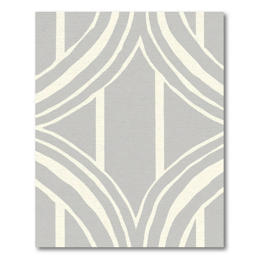 Soft Gray Arch Stripe Abstract Rug