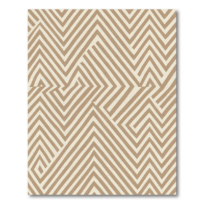 Geometric Tan Interlocking Lines Rug