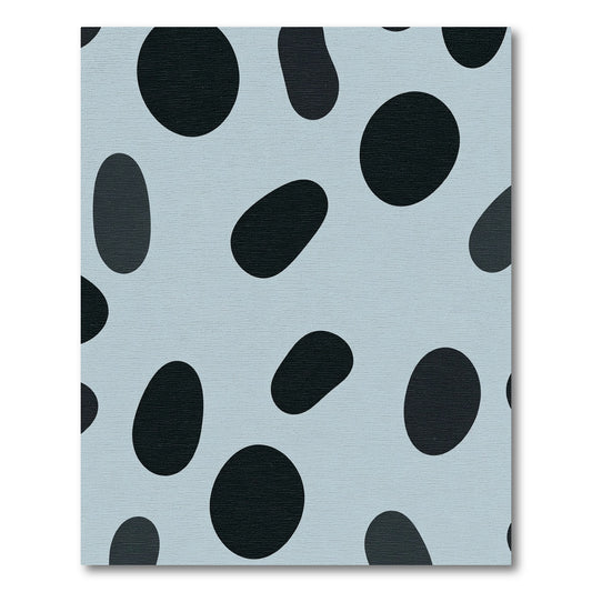 Pale Blue Black Spotty Organic Rug
