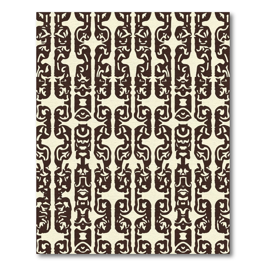 Dark Brown Tribal Column Rug