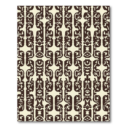 Dark Brown Tribal Column Rug