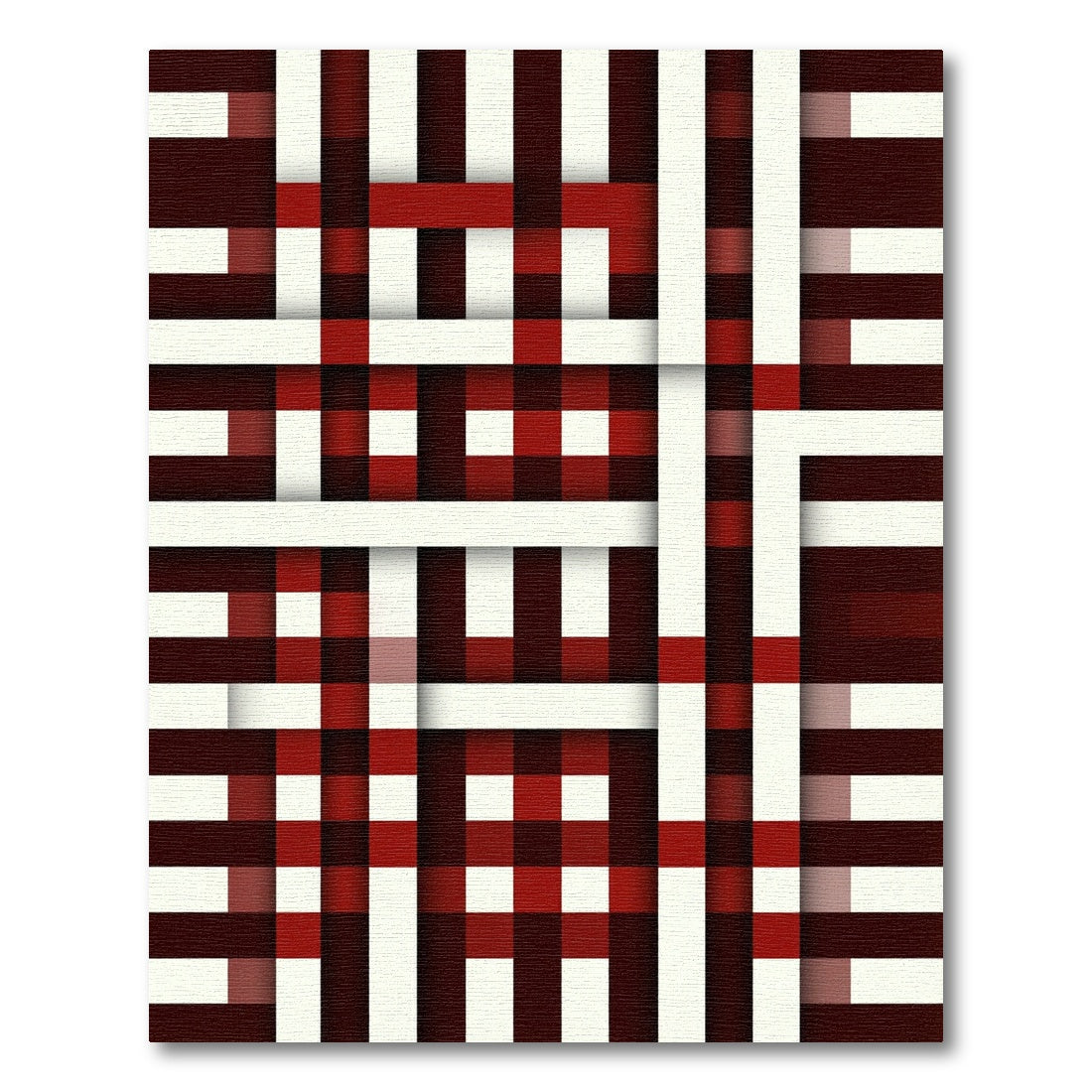 Crimson White Woven Stripe Rug