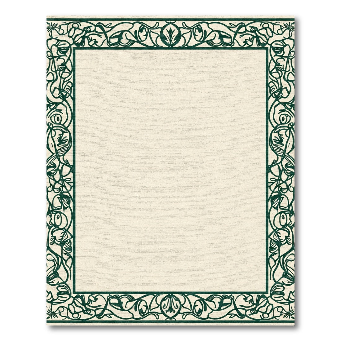 Vintage Emerald Art Nouveau Border Rug