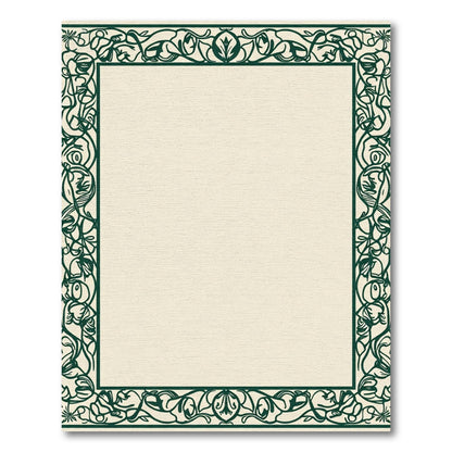 Vintage Emerald Art Nouveau Border Rug