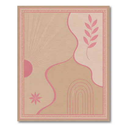 Pink Abstract Sunburst Area Rug