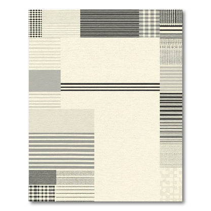 Modern Geometric Stripe and Dot Rug