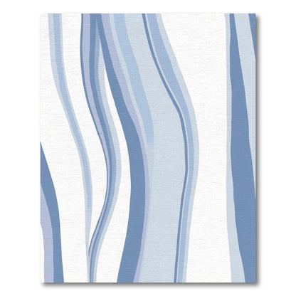 Wavy Blue Stripe Abstraction Rug