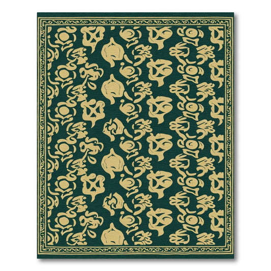 A La Carte Green Yellow Floral Rug