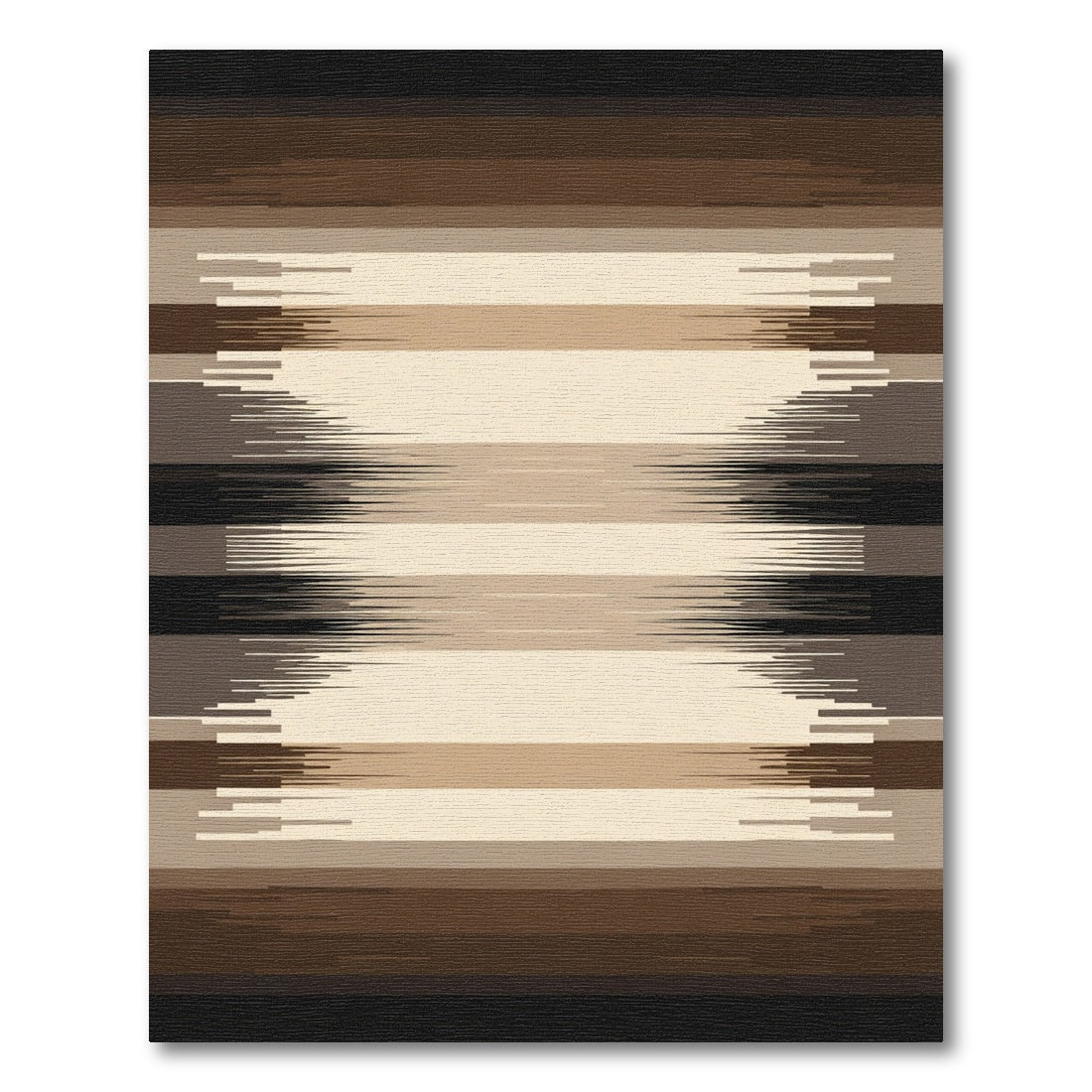 Earthy Tone Abrasion Stripe Rug