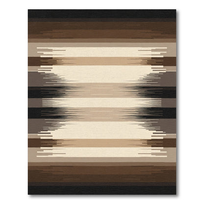 Earthy Tone Abrasion Stripe Rug