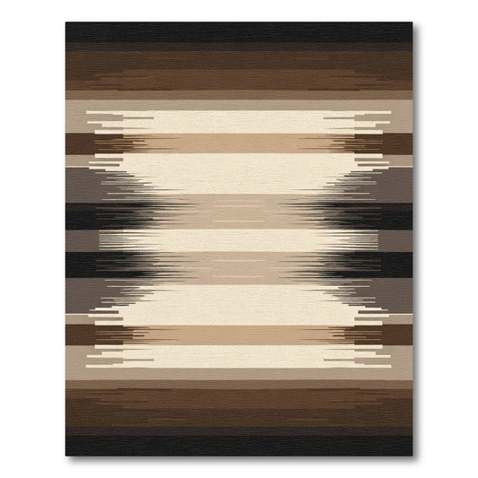 Earthy Tone Abrasion Stripe Rug