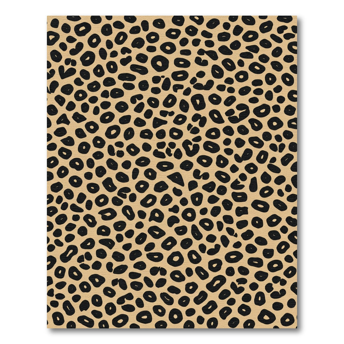 Classic Black Tan Leopard Spots Rug