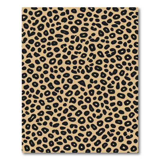 Classic Black Tan Leopard Spots Rug
