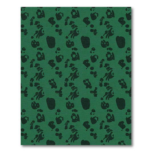 Dark Green Organic Ink Blot Rug