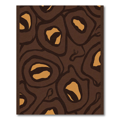 Abstract Peanut Shell Brown and Gold Rug