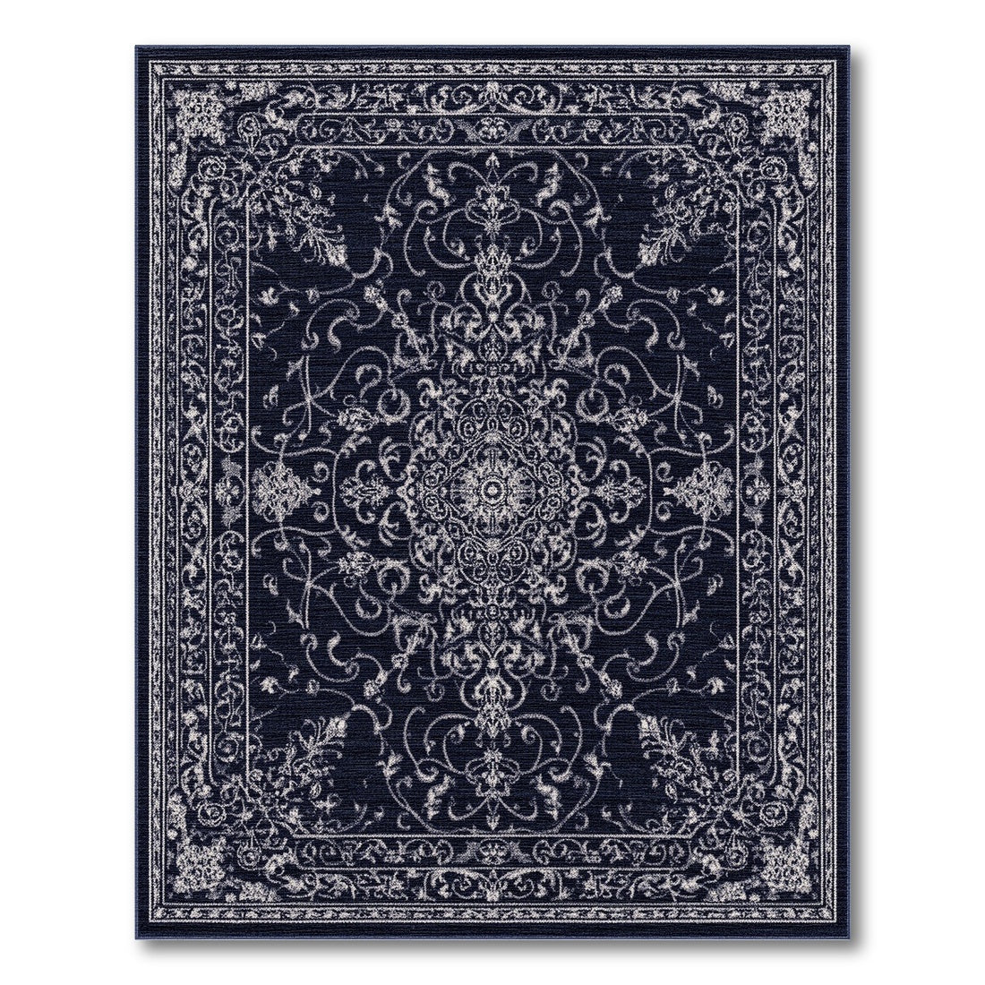 Navy Blue Traditional Persian Area Rug