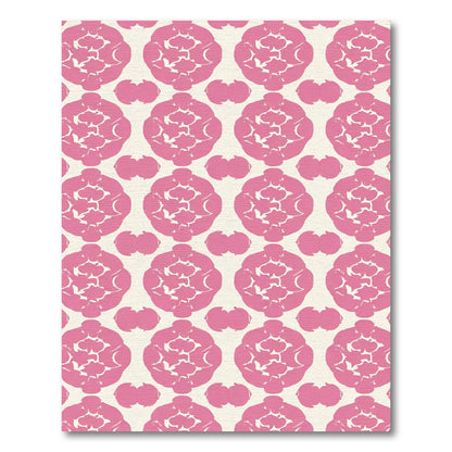 Pink Floral Ornament Cream Rug