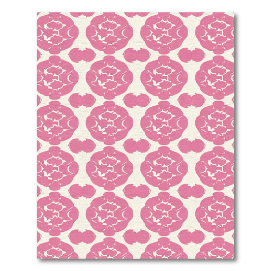 Pink Floral Ornament Cream Rug