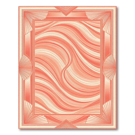 Pink Abstract Wave Area Rug