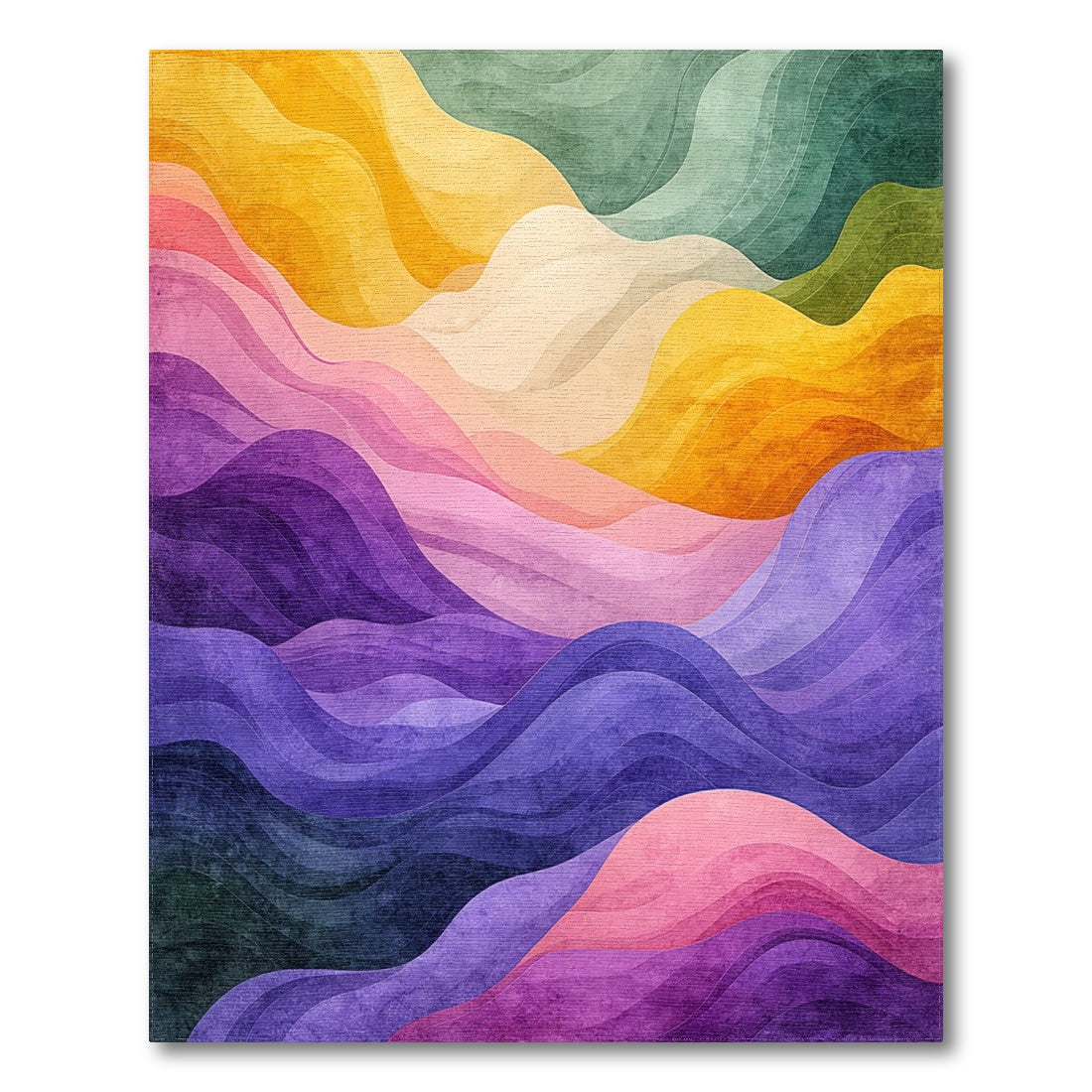 Flowing Multicolor Wave Rug