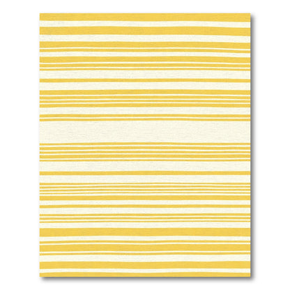 Golden Yellow Hand Drawn Stripes Rug