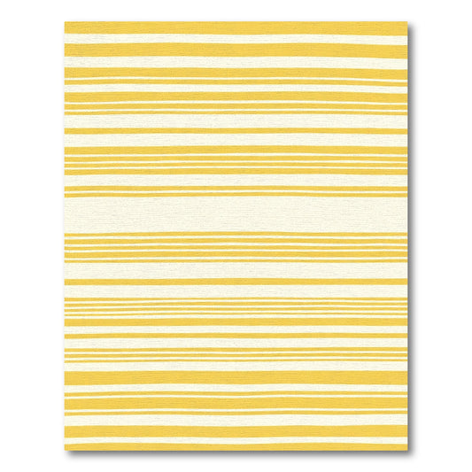 Golden Yellow Hand Drawn Stripes Rug