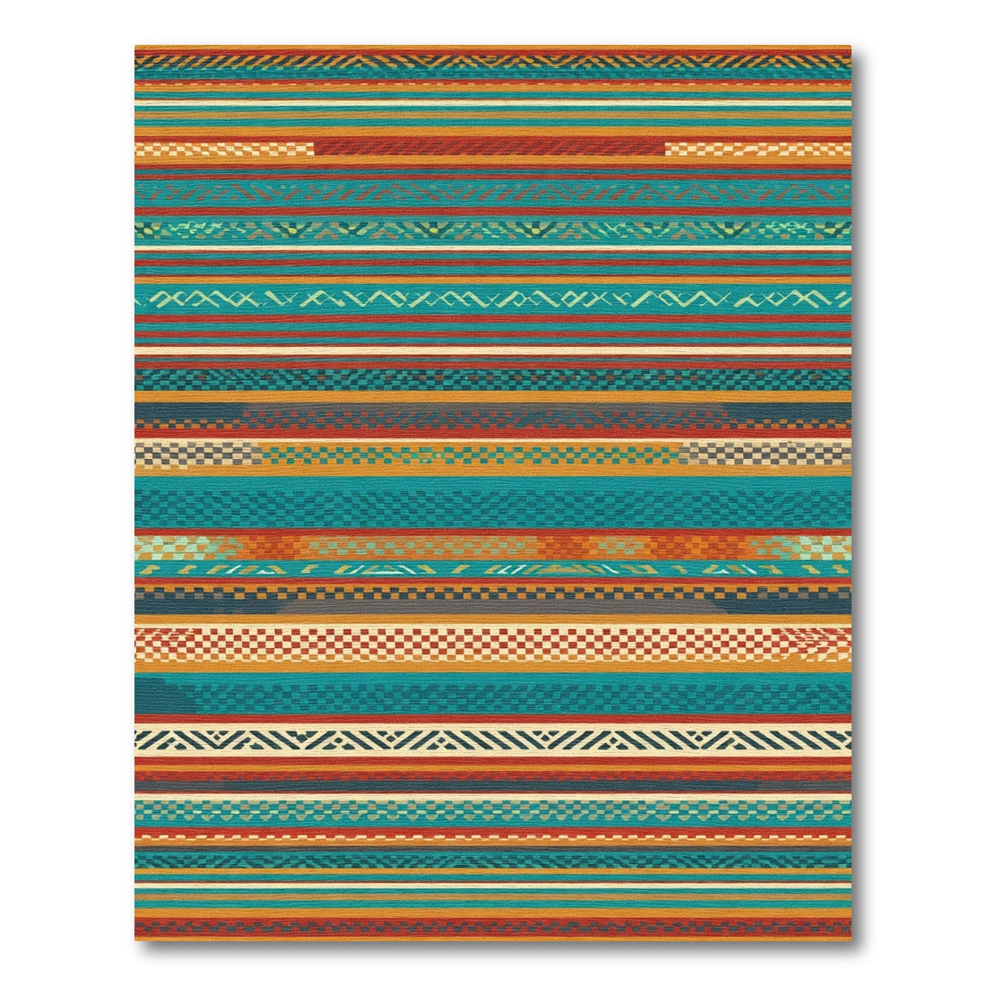 Eclectic Striped Tribal Geometric Rug