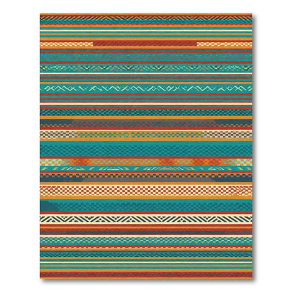 Eclectic Striped Tribal Geometric Rug