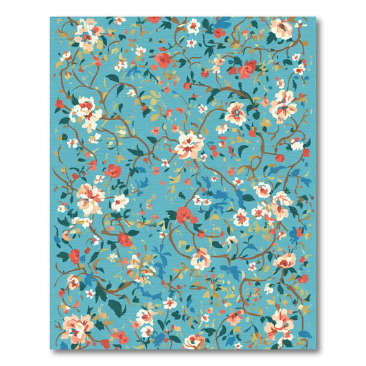 Coral Blush Peony Vine Blossom Rug
