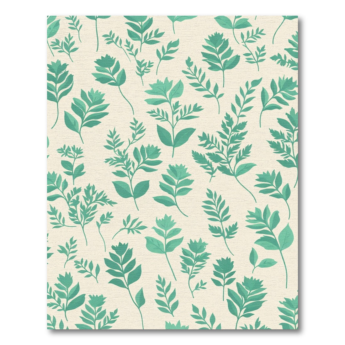 Teal Botanical Branches Repeating Arrangement Rug