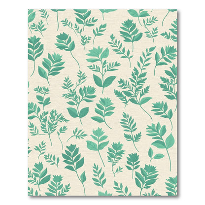 Teal Botanical Branches Repeating Arrangement Rug