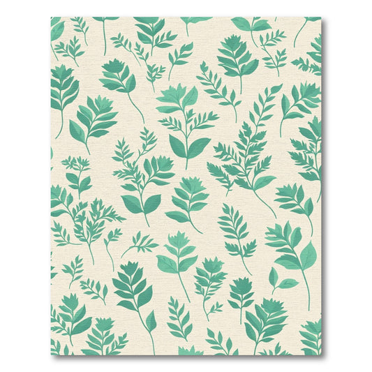Teal Botanical Branches Repeating Arrangement Rug